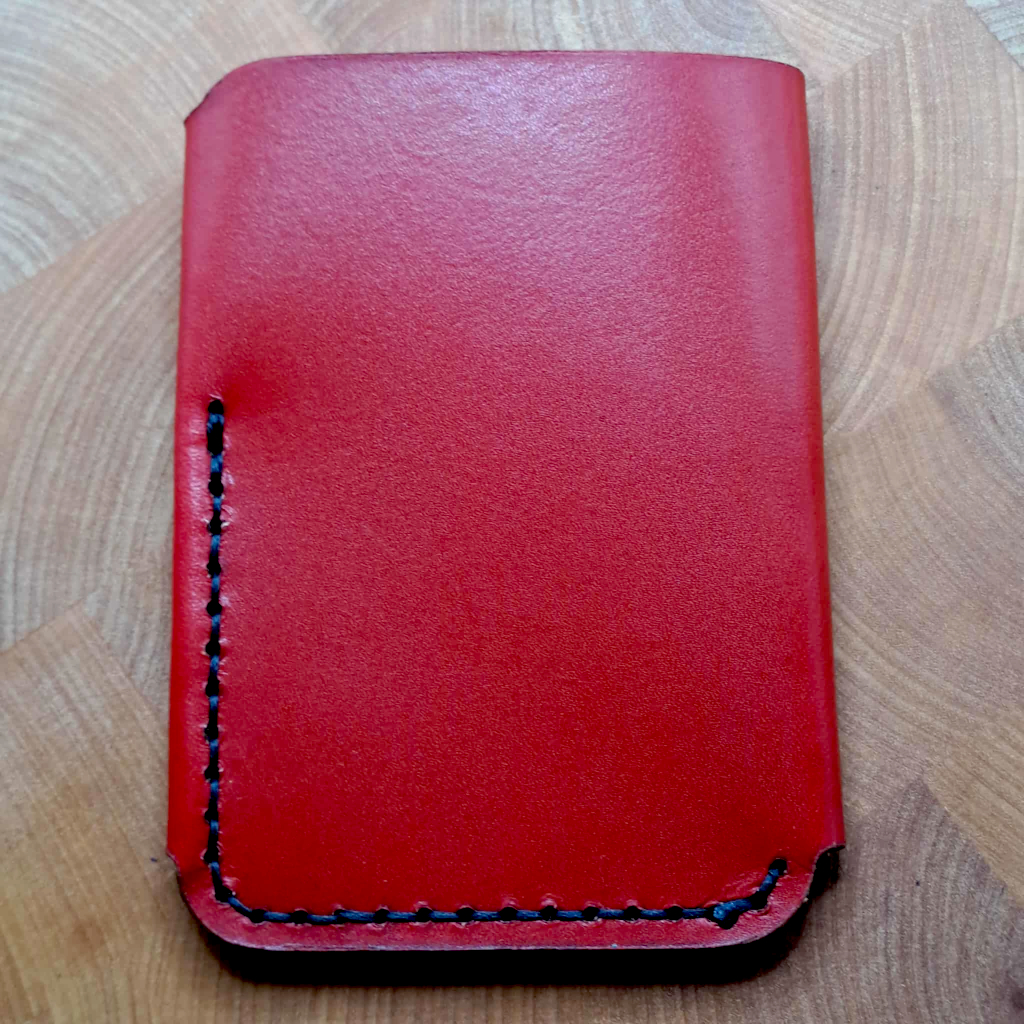 Minimalist Red Leather Card Holder - Image 3